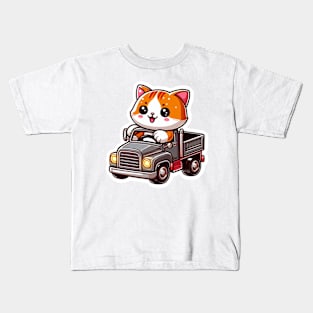 cat in a truck Kids T-Shirt